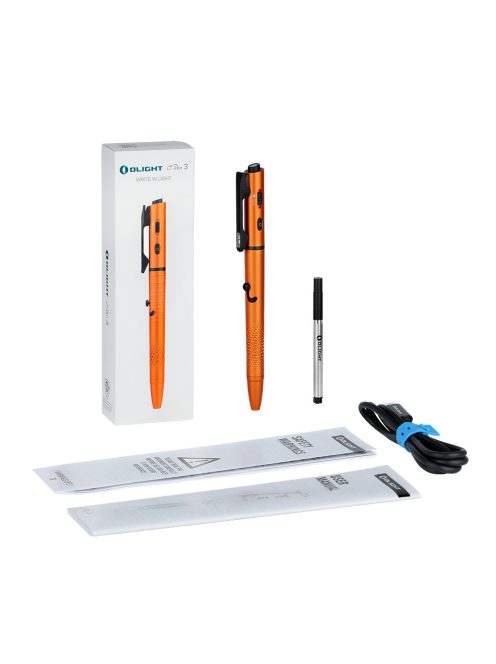 Olight O Pen 3 narancs golyóstoll Class 1 zöld lézerrel