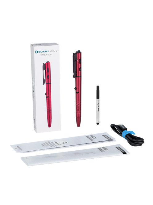 Olight O Pen 3 piros golyóstoll Class 1 zöld lézerrel
